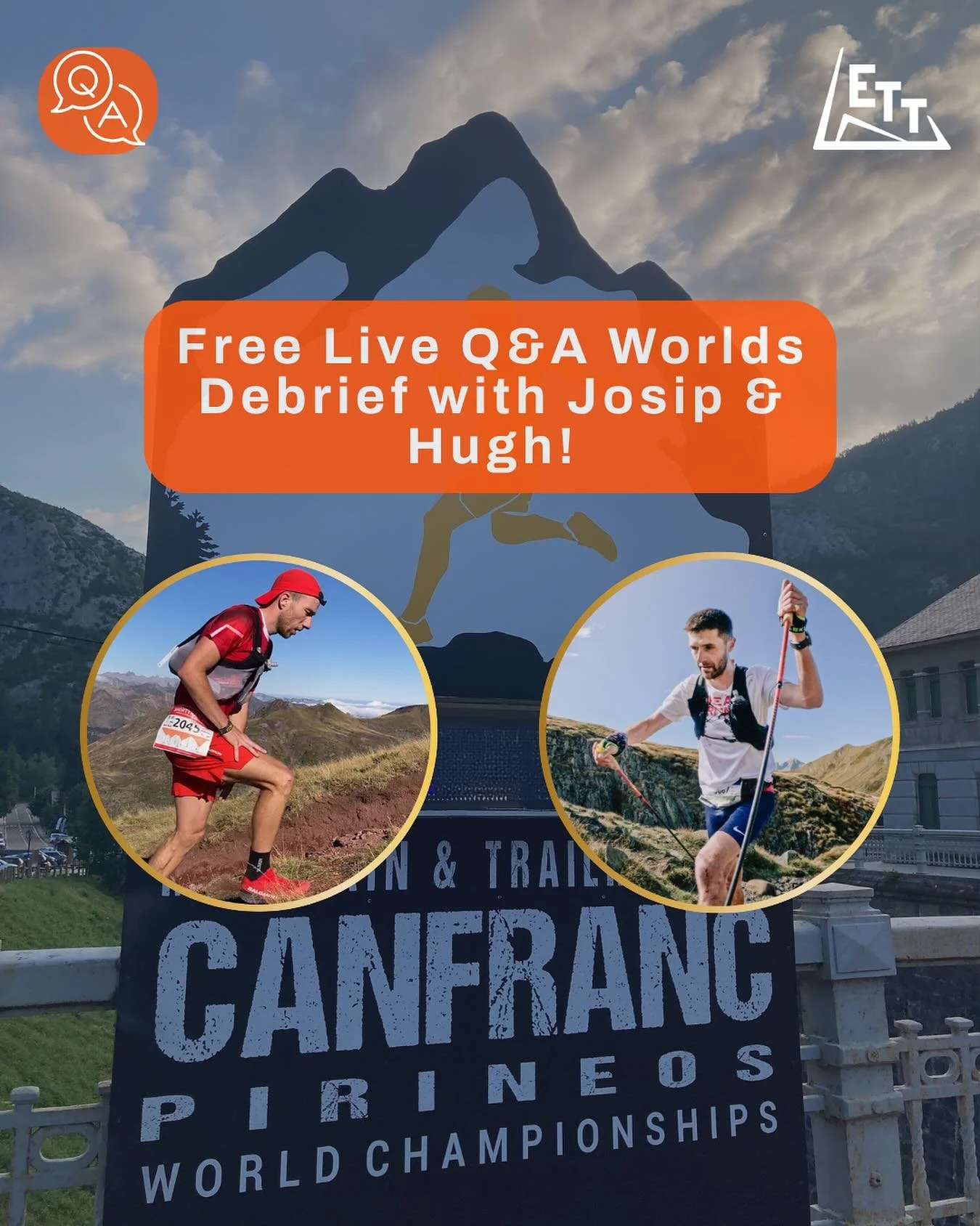 Last weekend, Josip and Hugh had fantastic races representing their countries at the @wmtrc2025_canfrancpirineos.
Join us on the ETT RunClub for a free Live Q&amp;A where we discuss the Short and Long Trail races, their experience, training, and futu
