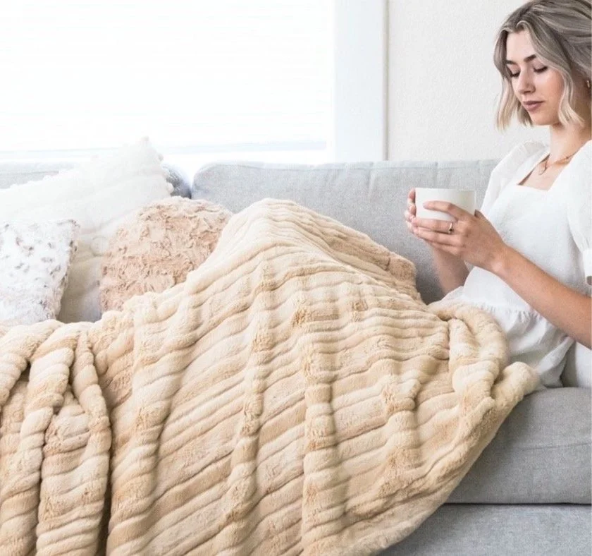 Luxury champagne plush blanket