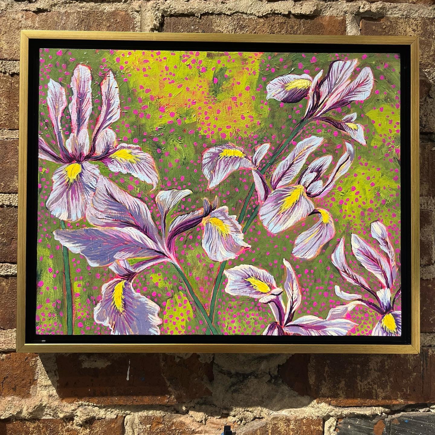 Lovely &quot;Lavender Louisiana Irises&quot; by Linda Moss 🌸 Acrylic on wood panel &bull; 11 x 14 inches &bull; framed to 12 5/8 x 15 5/8 &bull; $450

#louisianaartist #thatlacommunity #nolaart #nolaartgallery #neworleansart #louisianairis #artforsa
