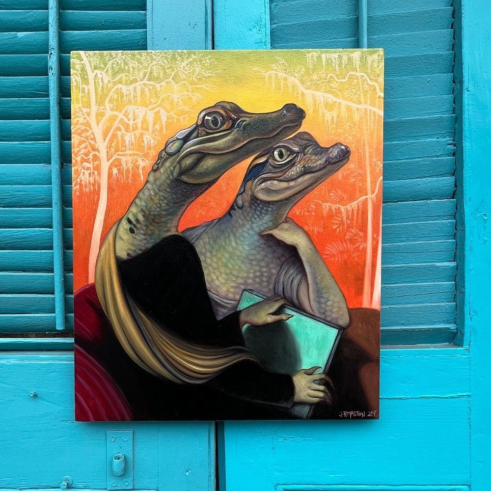 Charlotte and Sadie 🐊 🐊 

Save the date: 18th of May 

Join us for a fun evening with the artists Jane Talton to celebrate LOUISIANA DRAGONS the release of her latest collection 🐉 ⚜️

In the heart of Louisiana's bayous, where Spanish moss hangs li