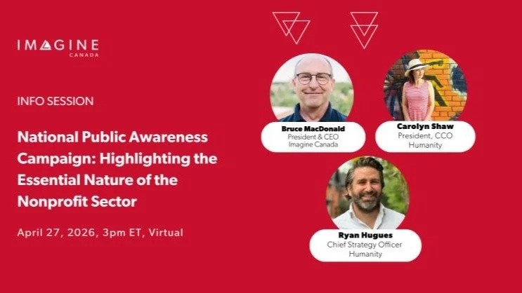 We&rsquo;re looking forward to being part of this conversation with @imaginecanada .

Charities and nonprofits play a critical role in shaping communities across Canada, yet too often the full impact of their work goes unseen or misunderstood.

@theh
