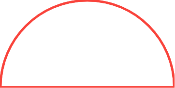 Red outlined semicircle shape