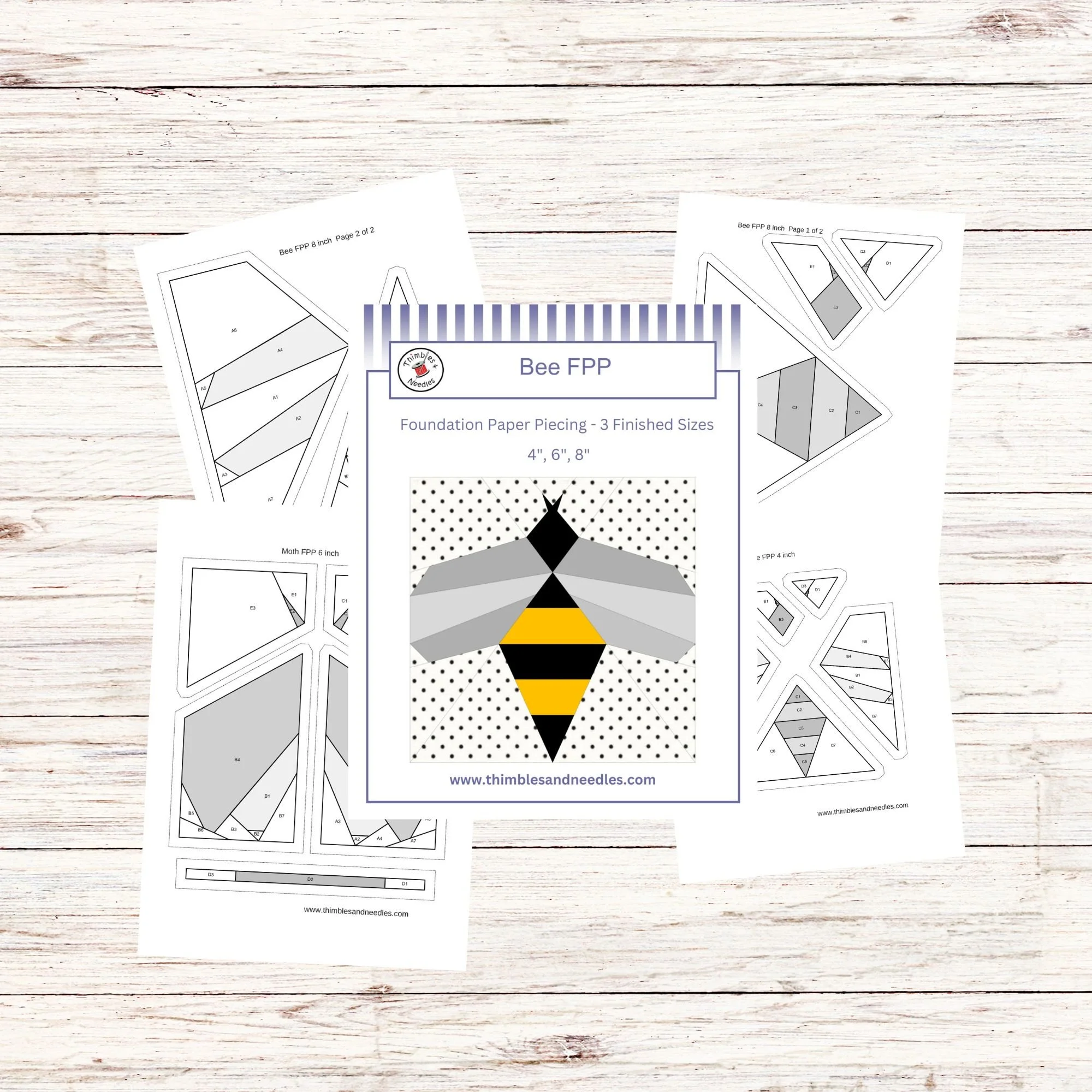 Ribbon Star PDF FPP Templates — Thimblesandneedles