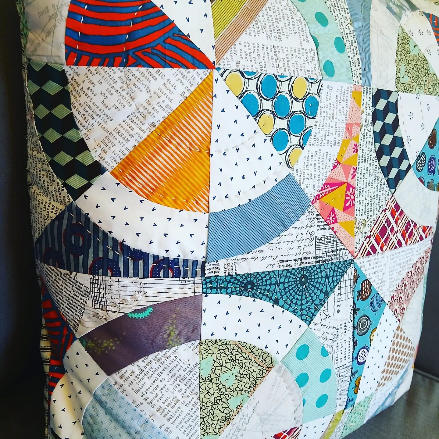 Like Clockwork Quilted Cushion Pillow PDF — Thimblesandneedles