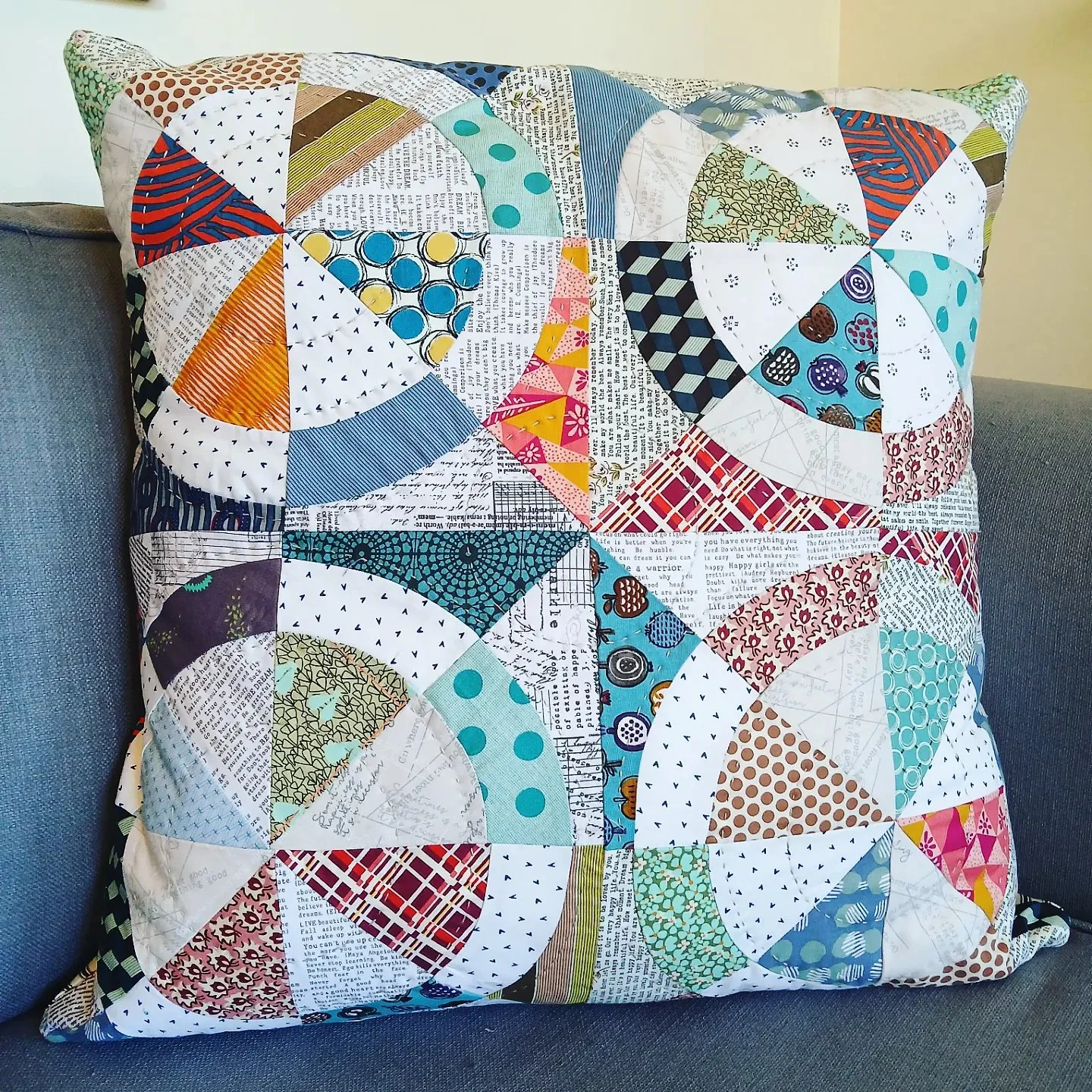 Like Clockwork Quilted Cushion Pillow PDF — Thimblesandneedles