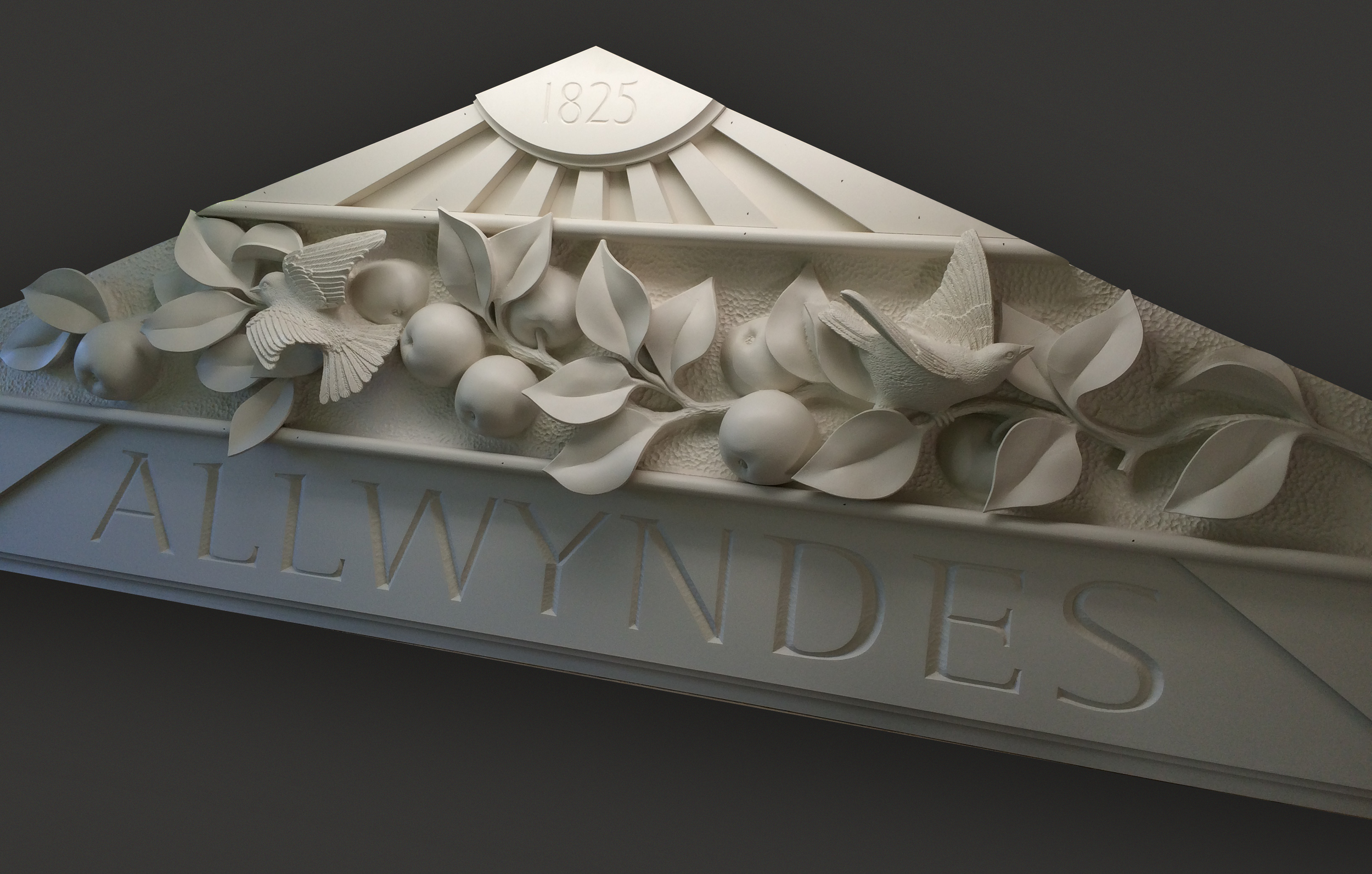 An architectural relief inspired by orchard landscapes, seasonal abundance, and the enduring relationship between home and place.