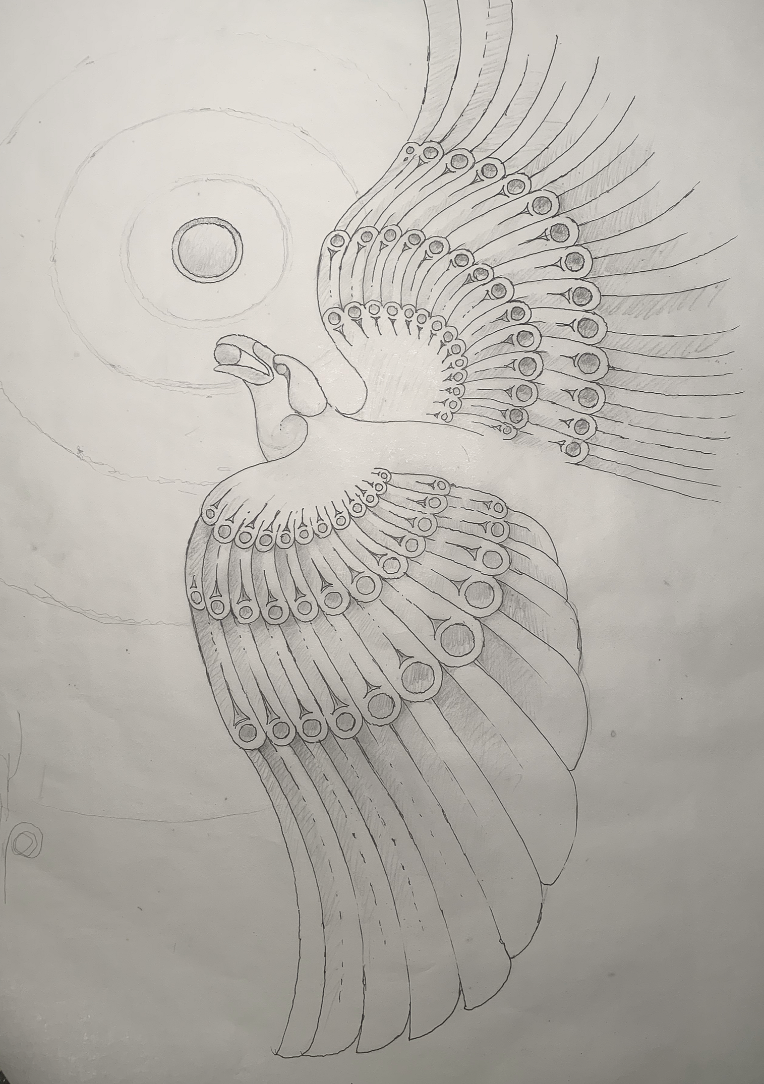Design drawings exploring composition, proportion, and form for a sculptural work.