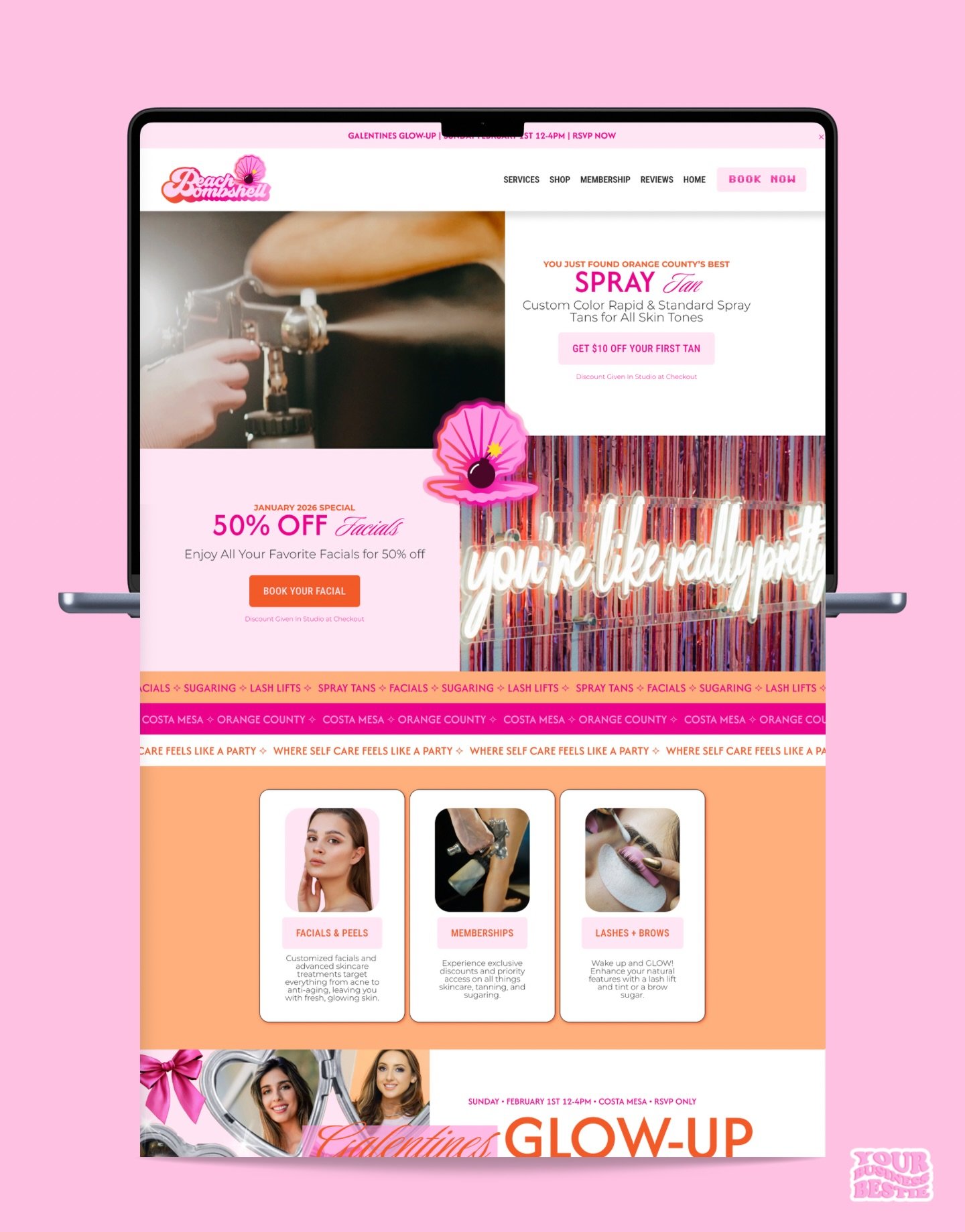 A little Squarespace update for @beachbombshell.oc 😍