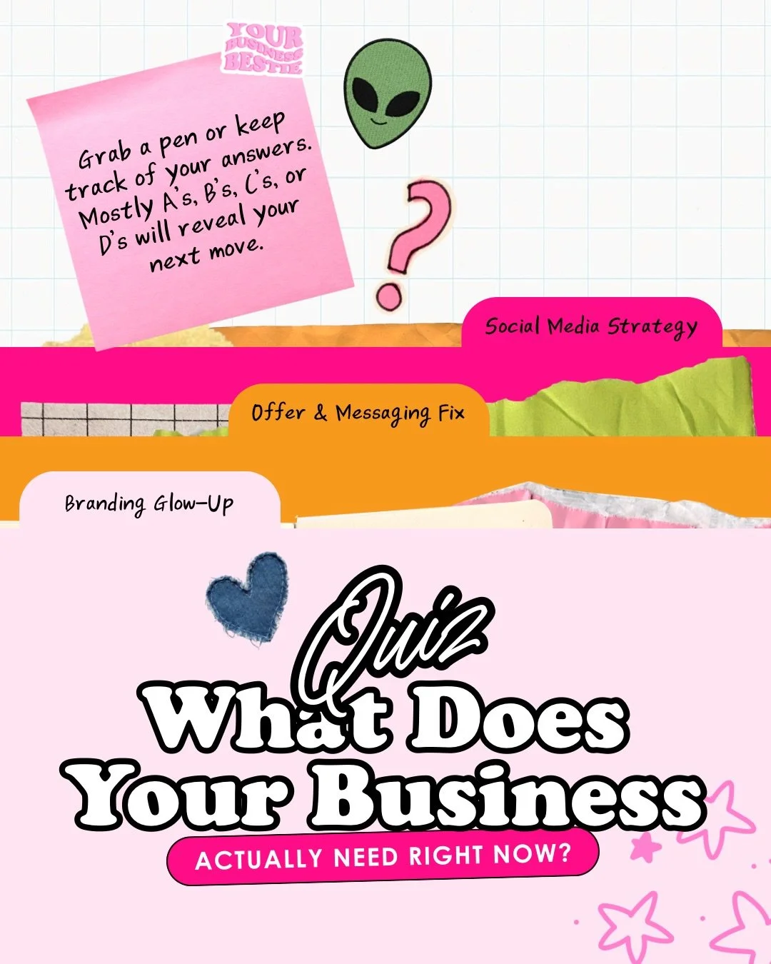 Swipe to take the brand assessment quiz👀📓✨