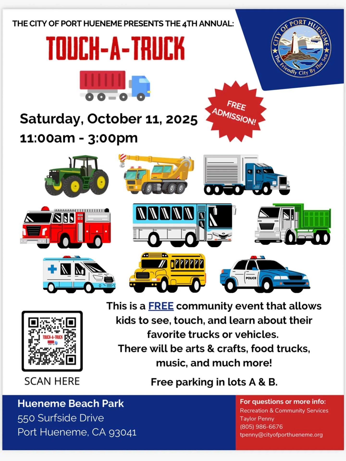 We&rsquo;re excited to be part of the 4th Annual Touch-A-Truck hosted by @porthuenemerec! 

Bring the whole family for a fun day of trucks, food, music, and more! 

We will see you there! 

#TouchATruck2025 #3rdYearInARow #KidsDayOut