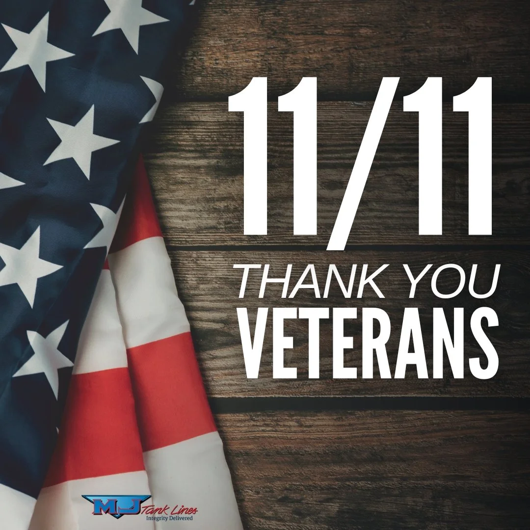 Today, we honor the courage and sacrifice of our nation&rsquo;s veterans. Your service inspires our commitment to excellence every day at MJ Tank Lines. 

Thank you for protecting our freedom! 🇺🇸 

#VeteransDay #MJTankLines #ThankYouForYourService 