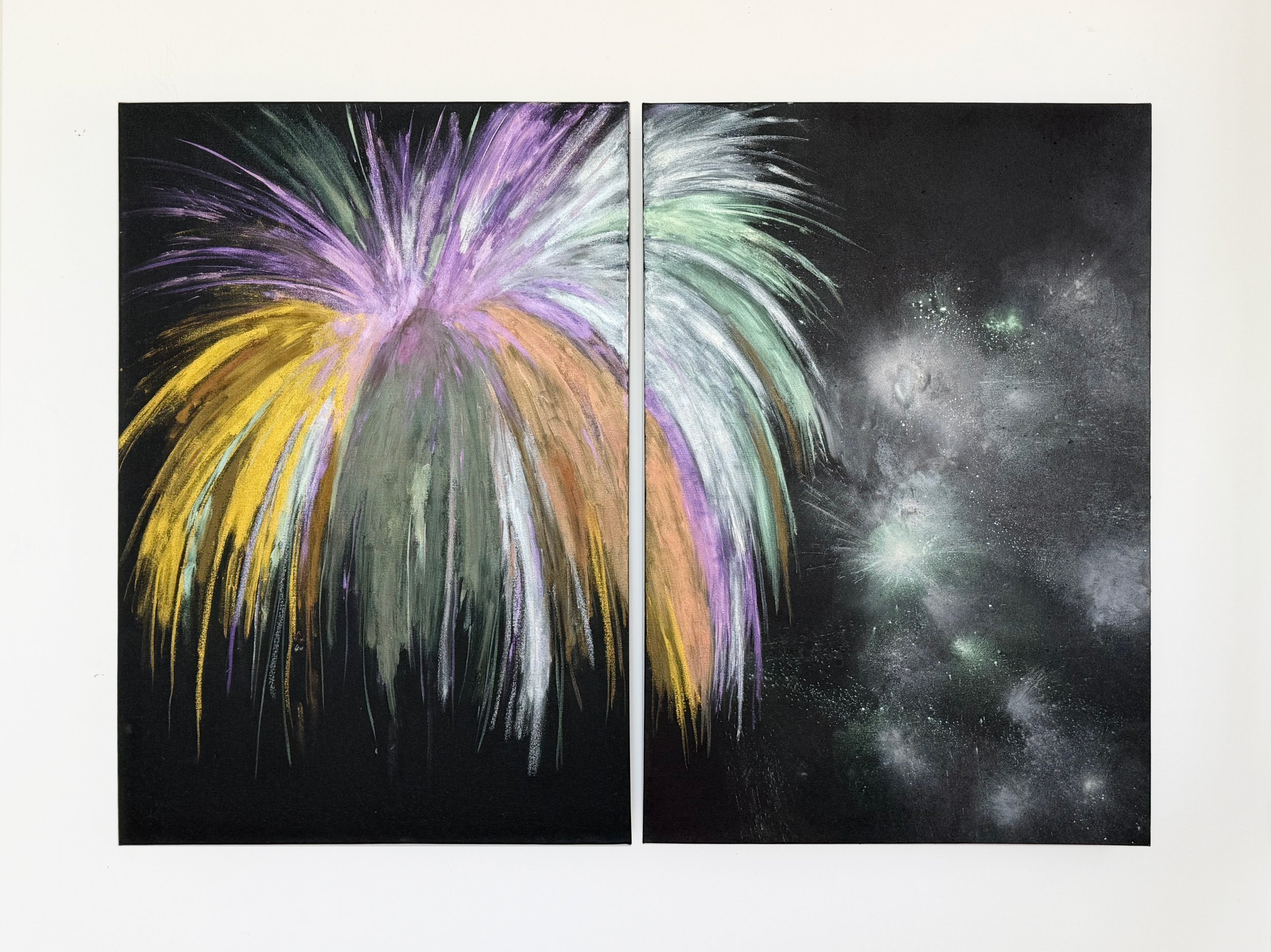 Overture I, 2026
Oil, acrylic, metallic pigment, and indigo on canvas
36" x 48"