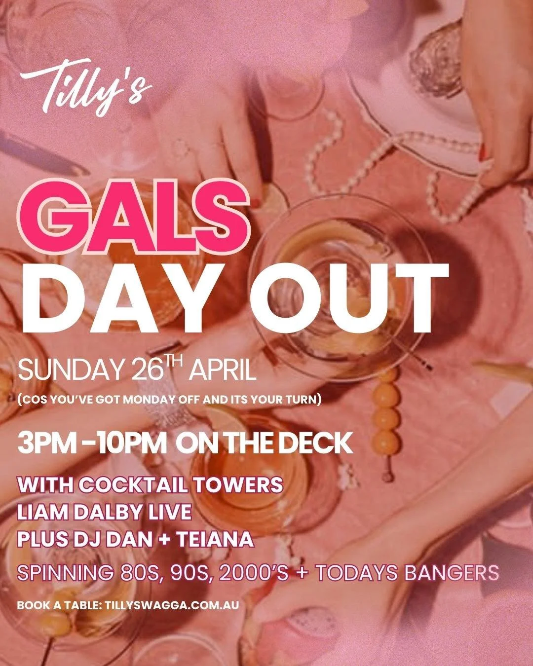 Consider this your warning 💓🍸🪩
Sunday 26 April - Gals Day Out is back.

Make the plans now&hellip; and thank yourself later.

Tag your mates below and book your spot: 
&rarr; https://tinyurl.com/galsdayout