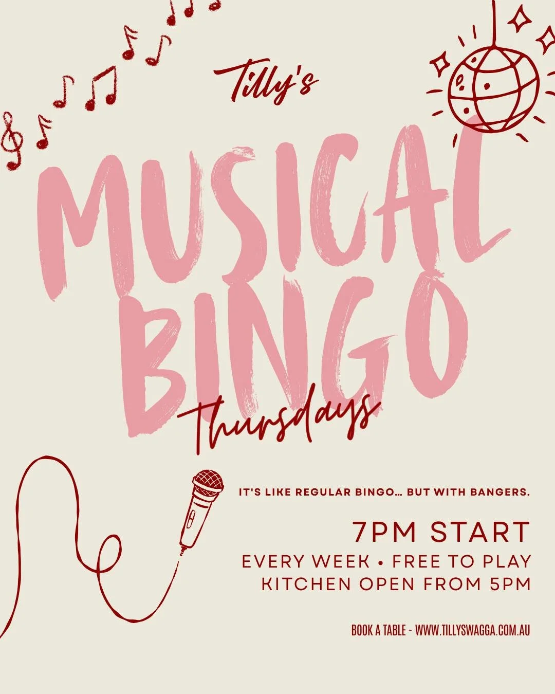 Skip cooking and come test your music knowledge instead 🎶

Kitchen open 5-9pm
Musical Bingo from 7pm
Free to play

See you tonight?