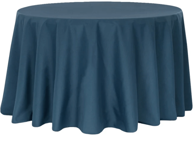 Elegant Round Navy Blue Table Cloth