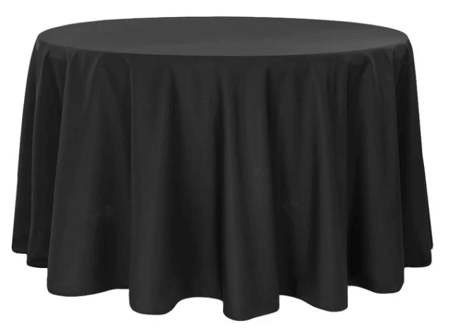 Elegant Round Black Table Cloth