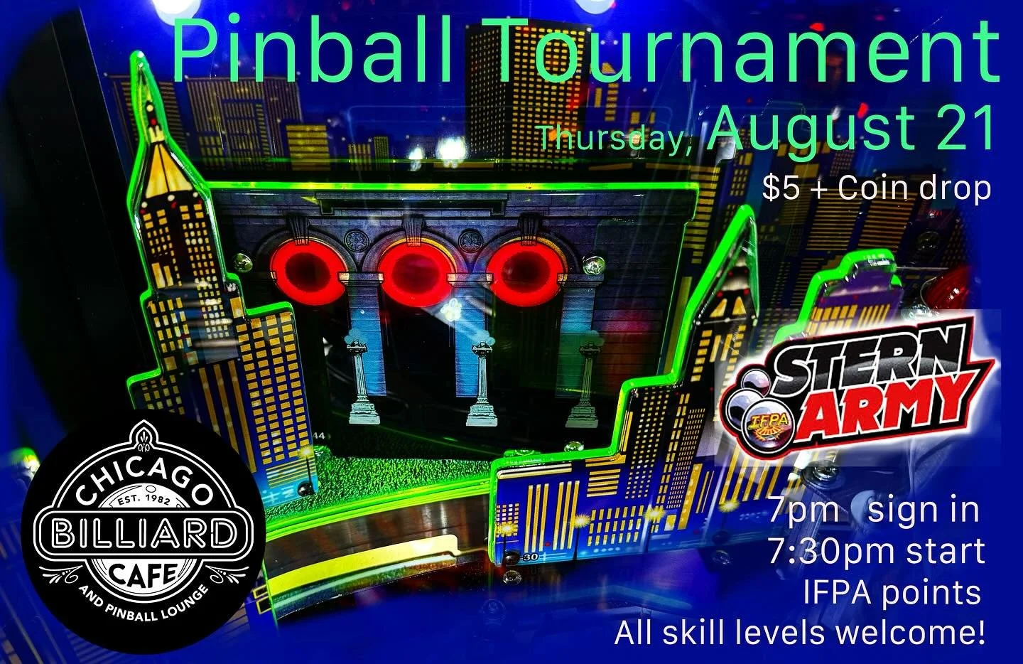 Pinball Tournament at Chicago Billiard Cafe