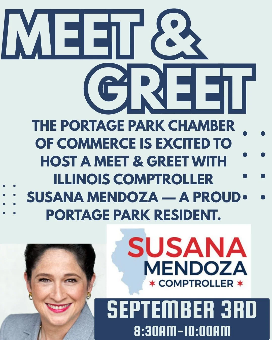 Meet and Greet with Comptroller Susana Mendoza at Portage Park Chamber of Commerce