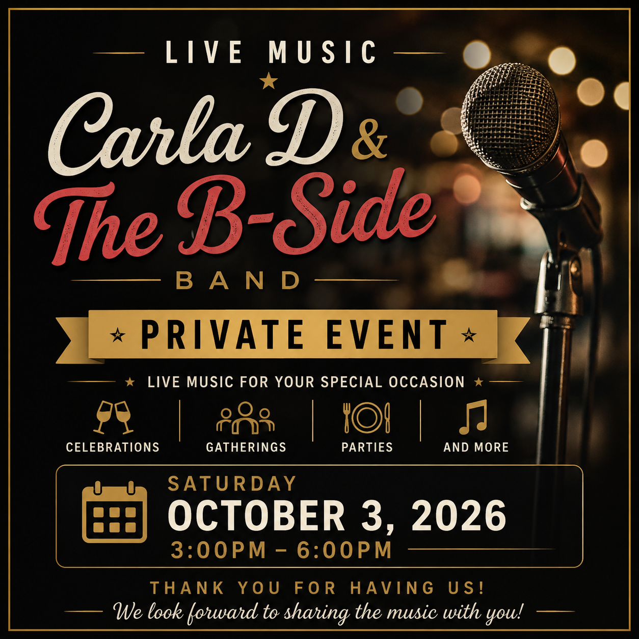 Private Event w/ Carla D & The B-Side