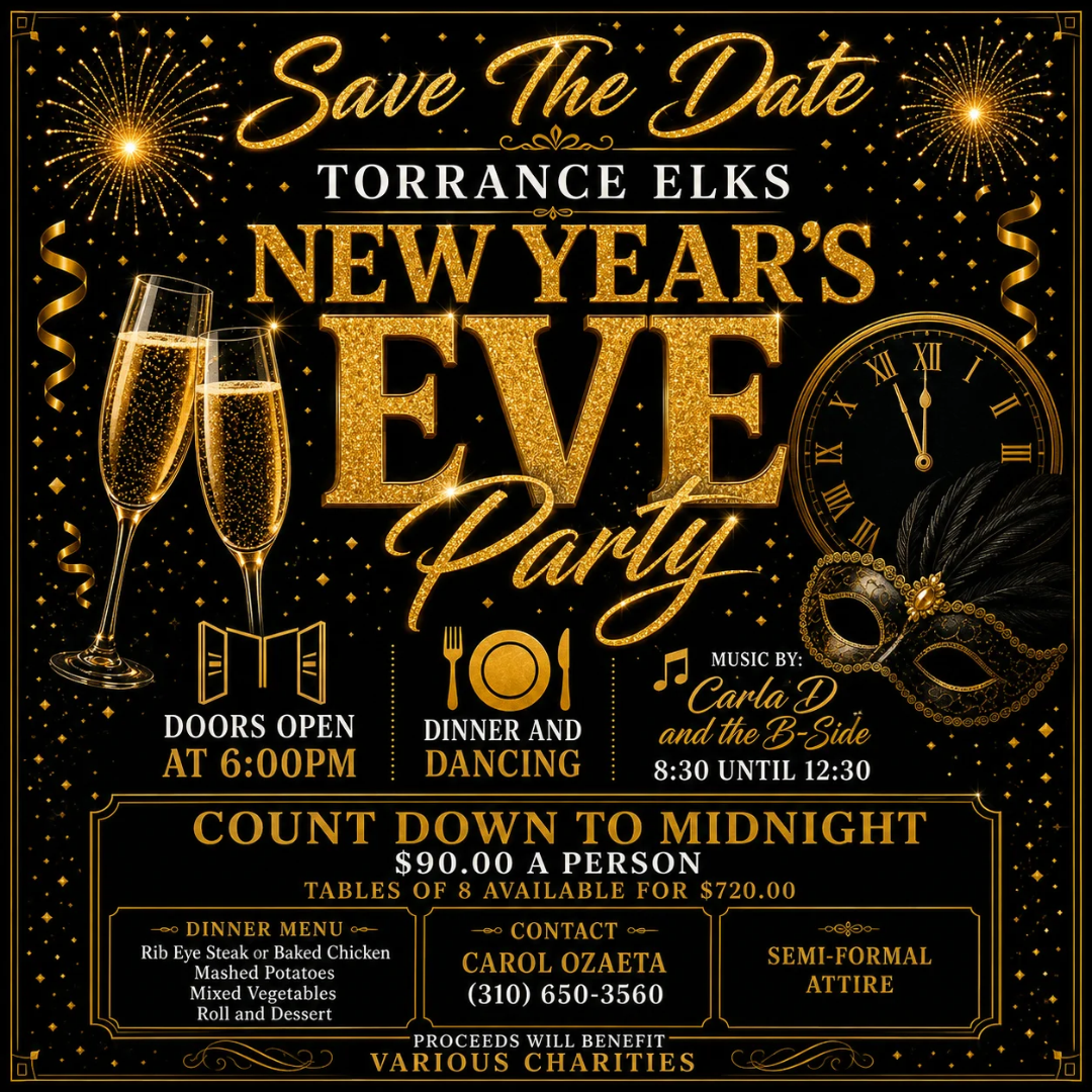 New Year’s Eve Party w/ Carla D &amp; The B-Side @ Torrance Elks Lodge