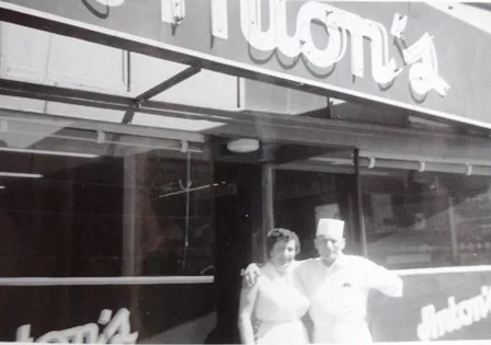 4 Mary and Tony, in front of Anton's Restaurant, 1950s.jpg