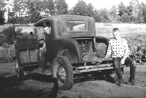 2 Hank and David in a 1930 model A Ford on the ranch.jpg