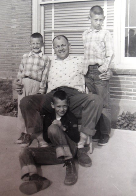 2 Gus with his sons, Jimmy, Dan and Paul, 1958 - Copy.jpg