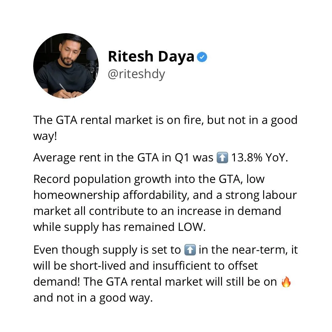 The Toronto rental market is on 🔥, but not in a good way..

.
.
.

#fyp #realestate #explore #buy #trending #realestate #toronto #realtor #realestateagent #home #property #investment #forsale #realtorlife #househunting #interiordesign #architecture 