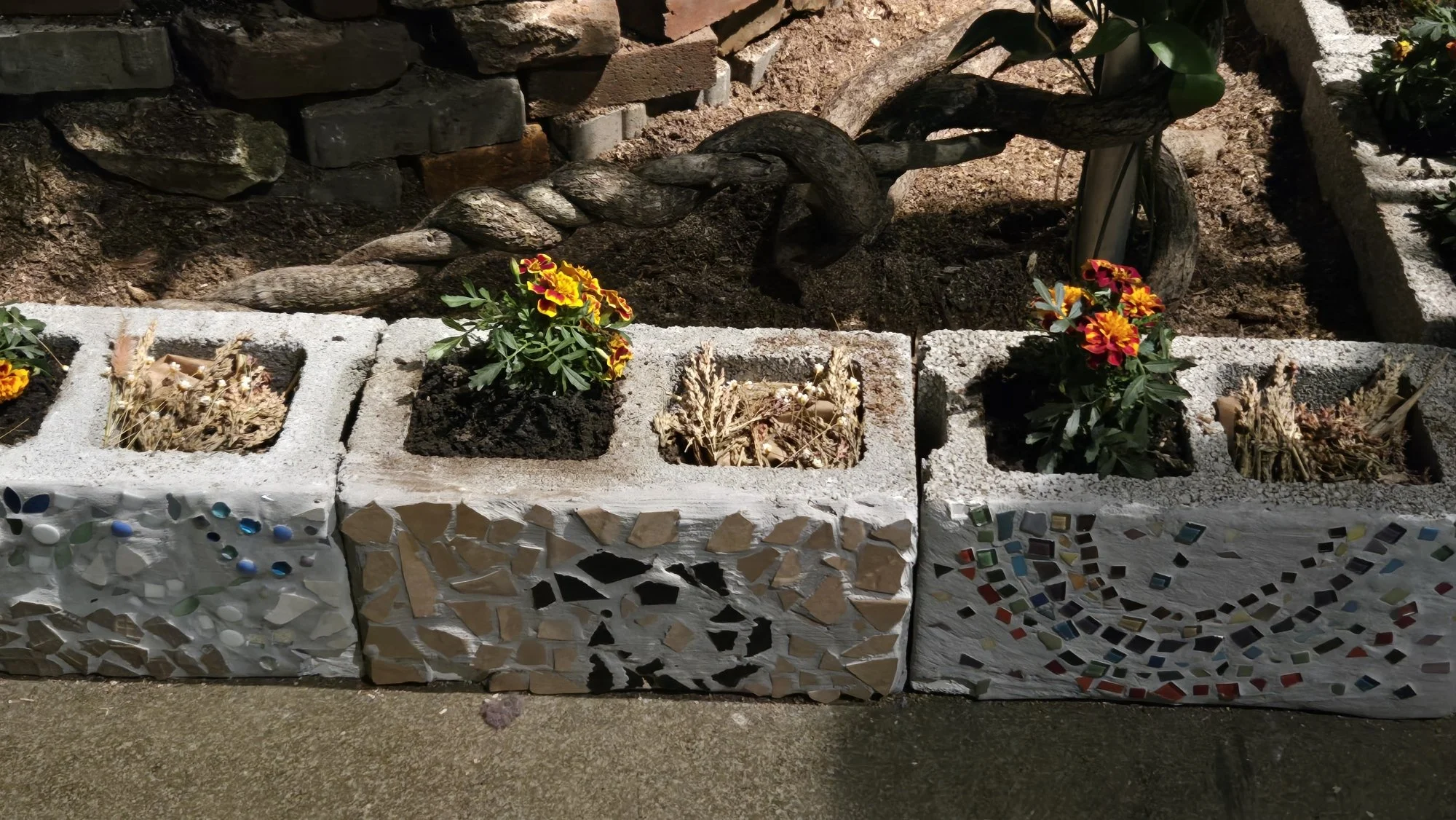 Beautiful CMU planter