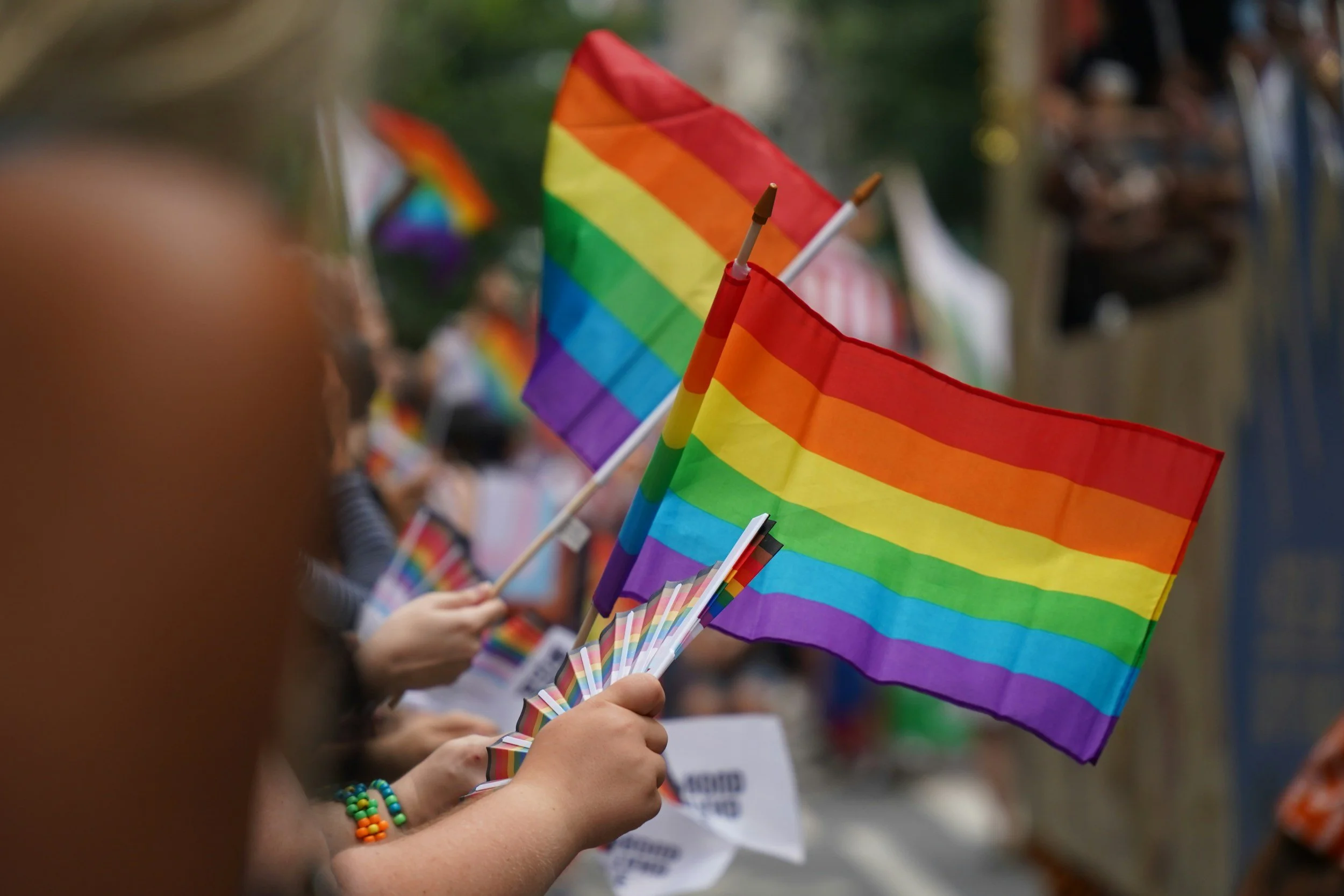 Waving pride flags