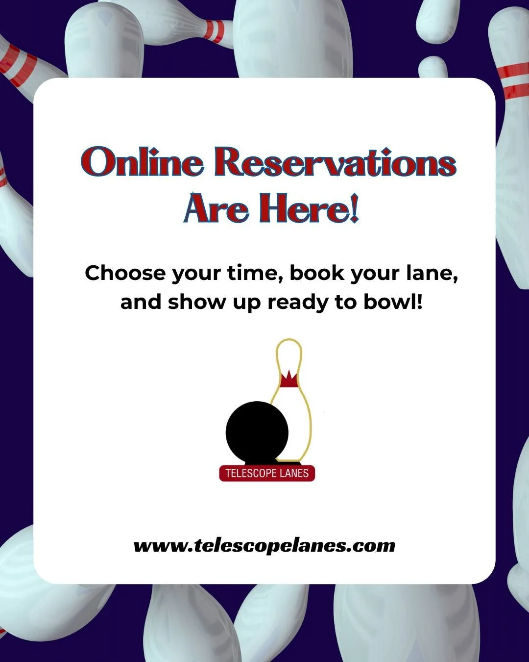 In case you missed it, you can now book your lane online. 🎳 Choose your time, lock it in, and show up ready to bowl. 

Head to our website to reserve your spot today links in bio!
#bowlingnevada #telescopelanes #indoorfun #thingstodoinnv #ElkoFun