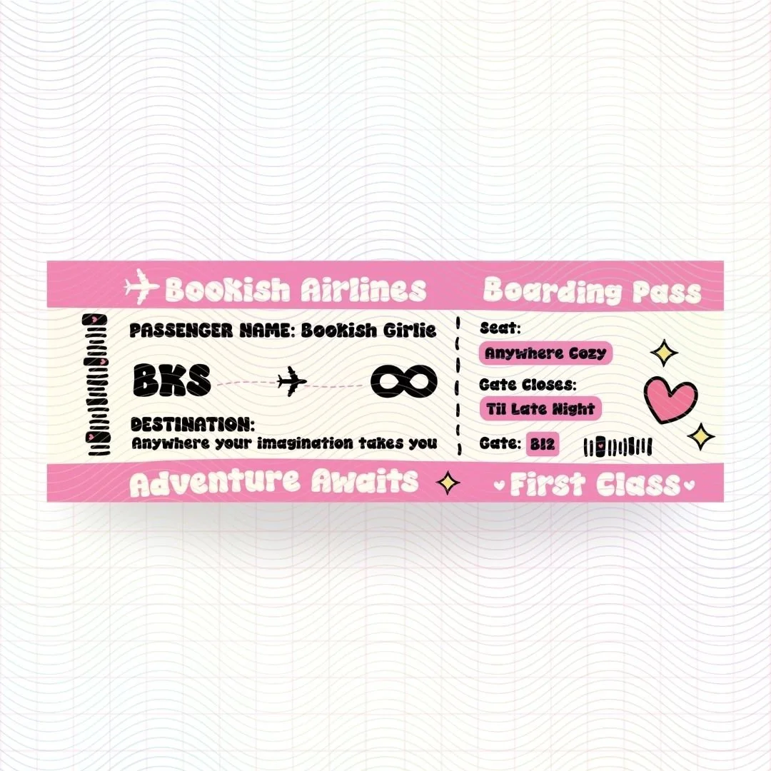 Bookish Boarding Pass Bookmark PNG.jpg