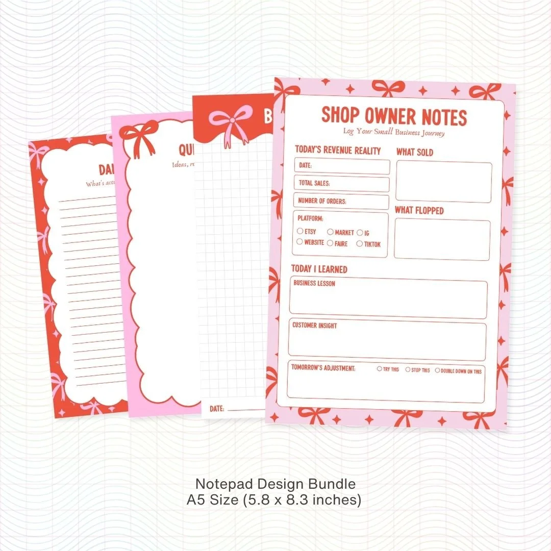 Shop Owner Notepad Design Bundle (PNG)