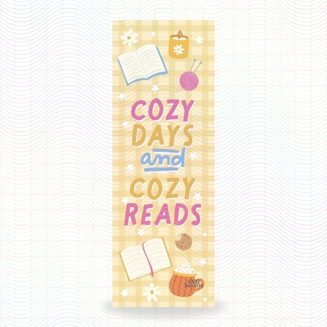 Cozy Days And Cozy Reads Printable Bookmark PNG.jpg