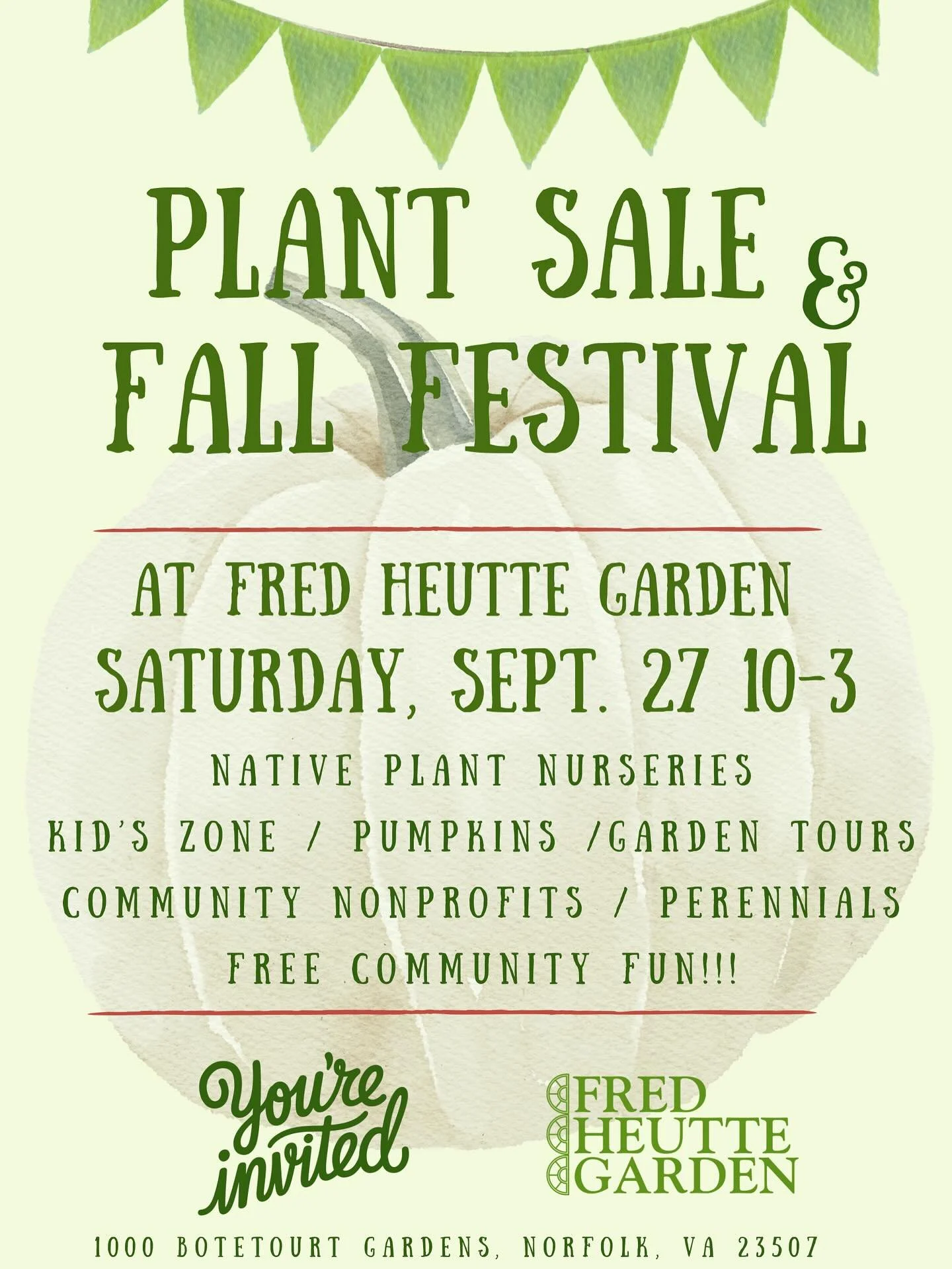 @ghent.neighborhood.league will be a community partner tomorrow @fredheuttegarden PlantSale and Fall Festival. Native Plants, pumpkins, pansies and more. See you there , rain or shine!! #ghentnfk #ghentnorfolk #norfolkva #community #volunteer #getout