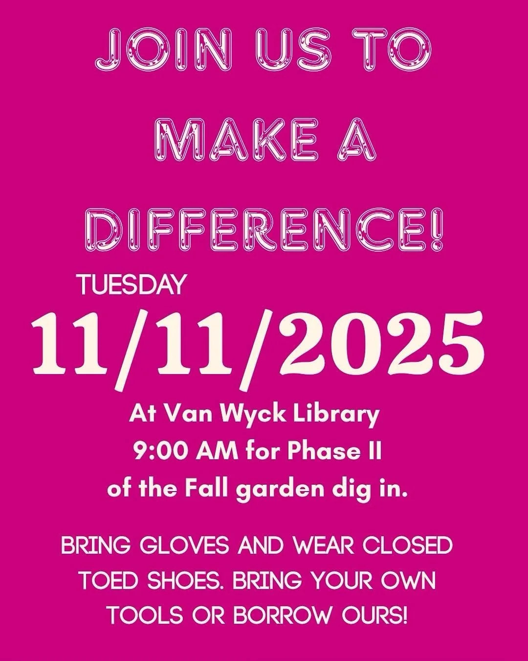 TUESDAY NOVEMBER 11th, join @norfolkmstrgrdnrs @keepnorfolkbeautiful and the GNL to complete the perennial beds. This is a unique chance to volunteer during the week and make a difference in your community! Meeting up at 9 am, with Keep Norfolk Beaut