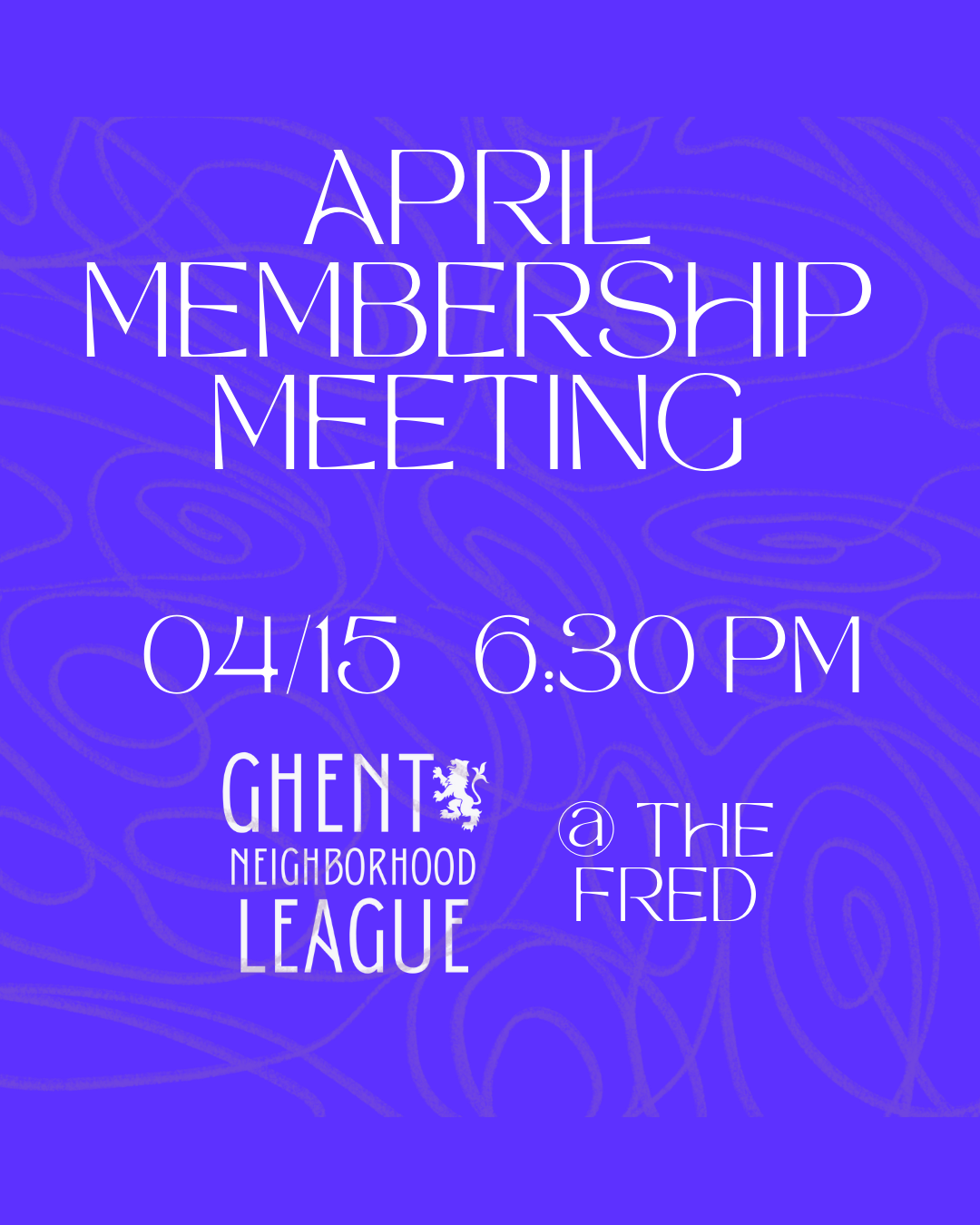 April Membership Meeting