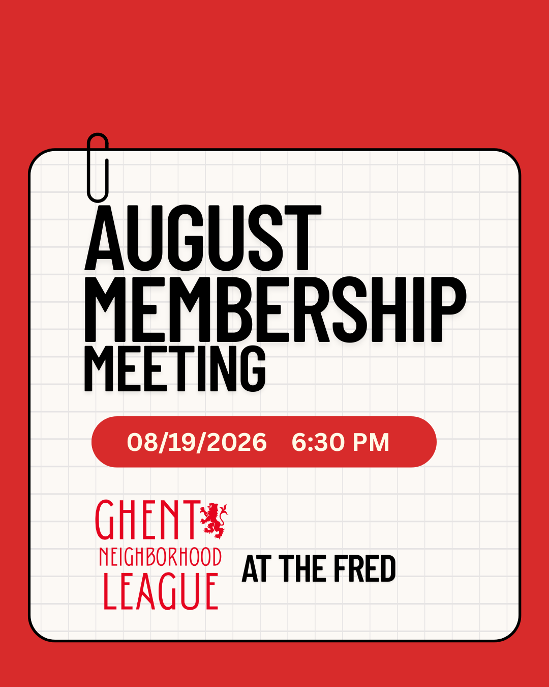 August Membership Meeting
