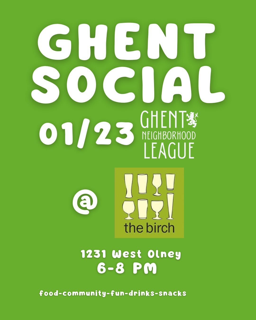 Join us tonight @thebirchbar from 6-8 for a cozy evening of neighborliness #allarewelcome #ghentnorfolk #ghentneighborhoodleague