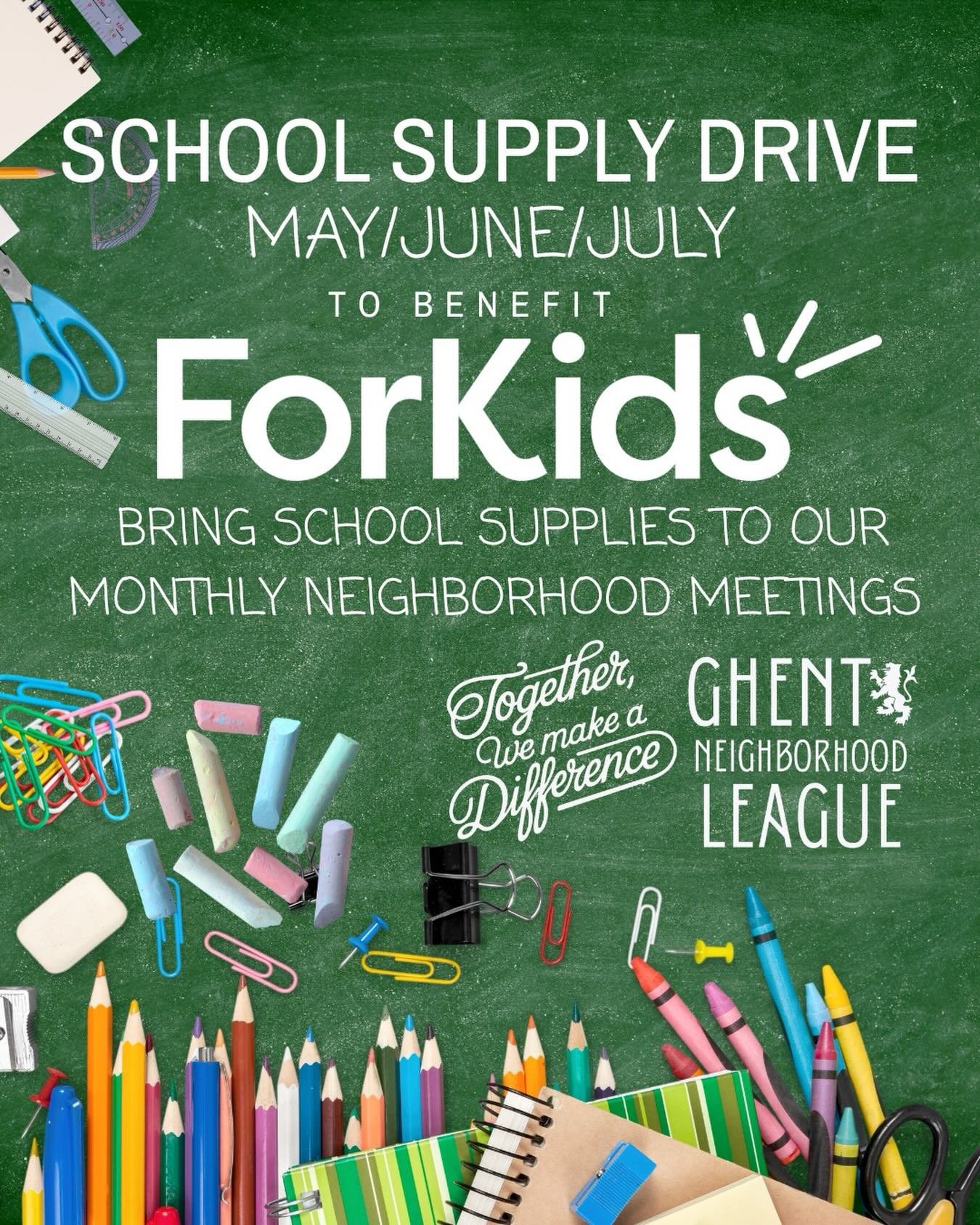 Next three Neighborhood Meetings we&rsquo;re going to be collecting school supplies and backpacks for @forkidsva so next time you&rsquo;re shopping pick up some stuff for children who need help with those massive supply lists. After the July meeting 