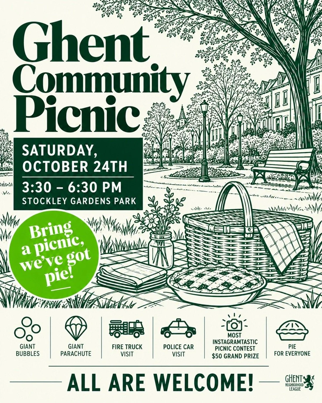 Community Picnic in Stockley Gardens on October 24th at 3:30 PM