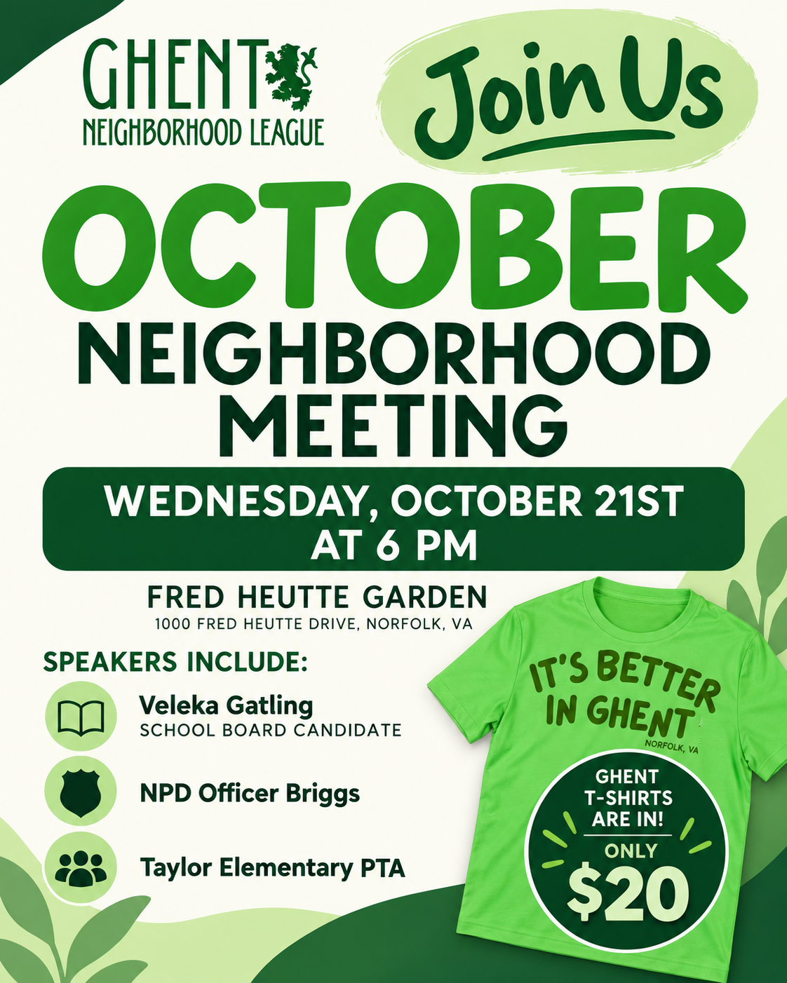 October Monthly Membership Meeting