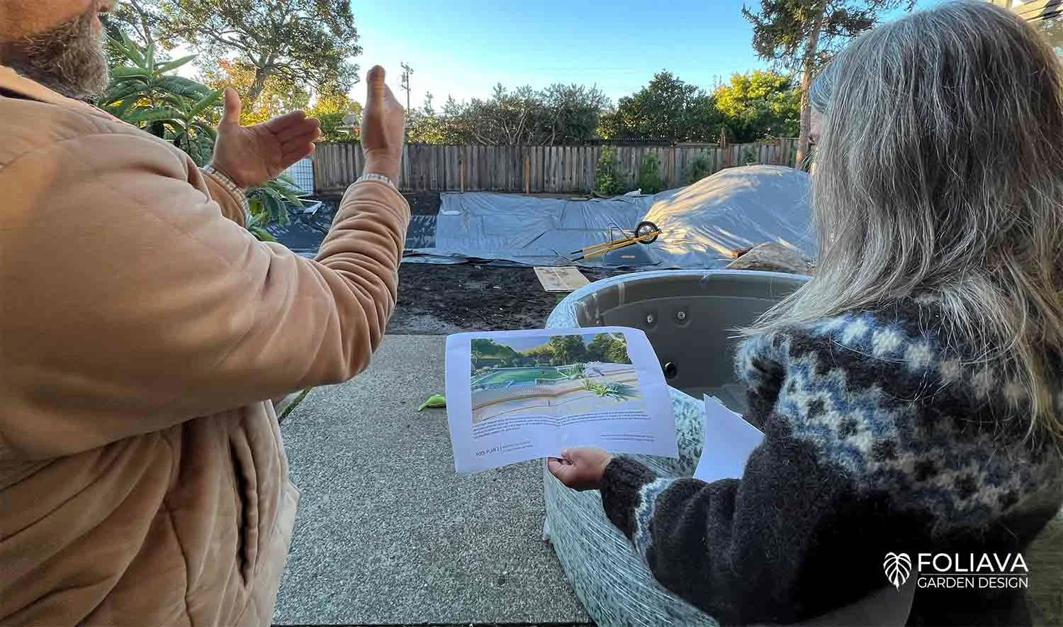 Discussion on site during construction