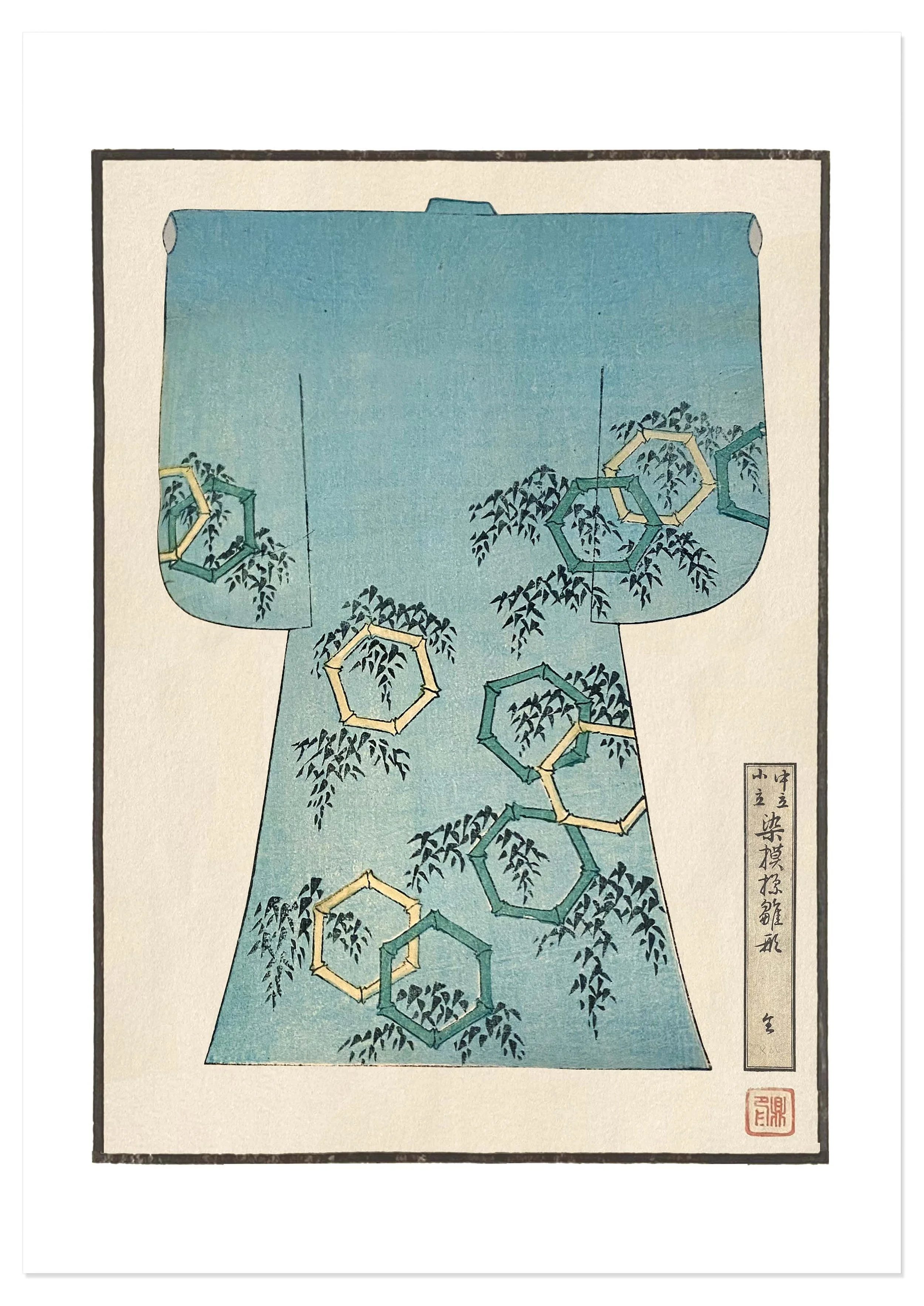 KIMONO, BLUE BAMBOO