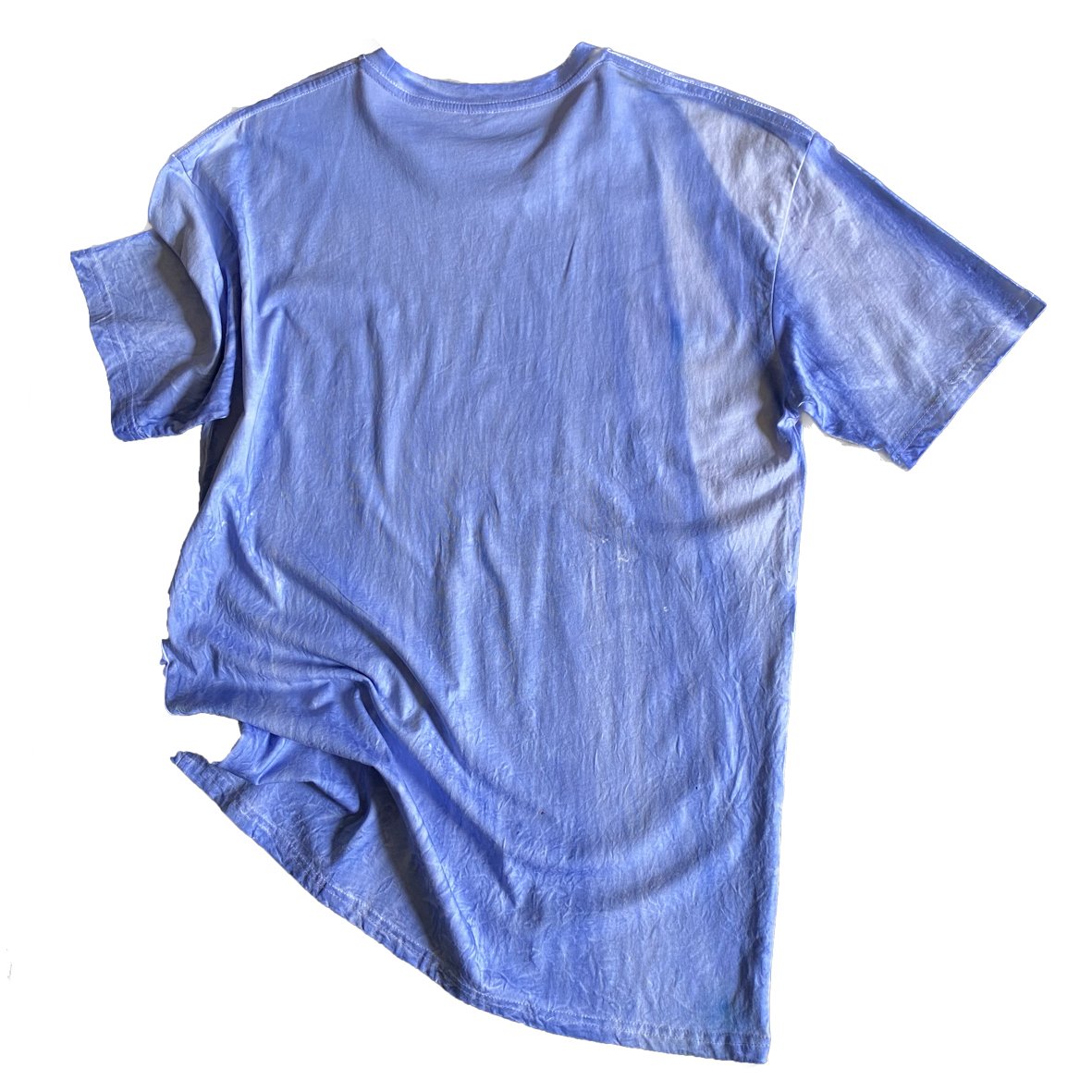 Back of a HOPONIT Australiana Kanga Kong t shirt with oxidised purple treatment.