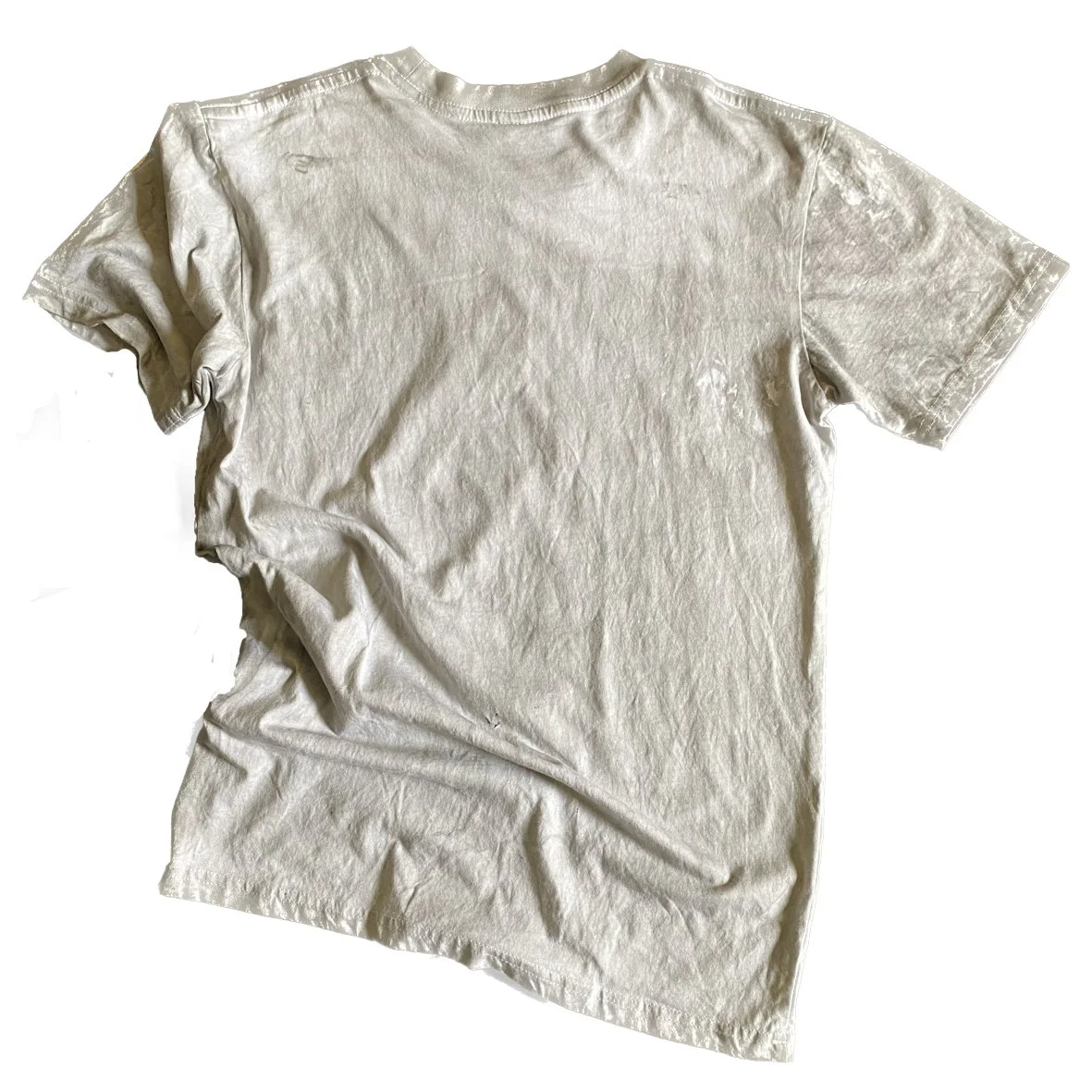 Back of a HOPONIT Australiana Kanga Kong t shirt with grey oxidised treatment.