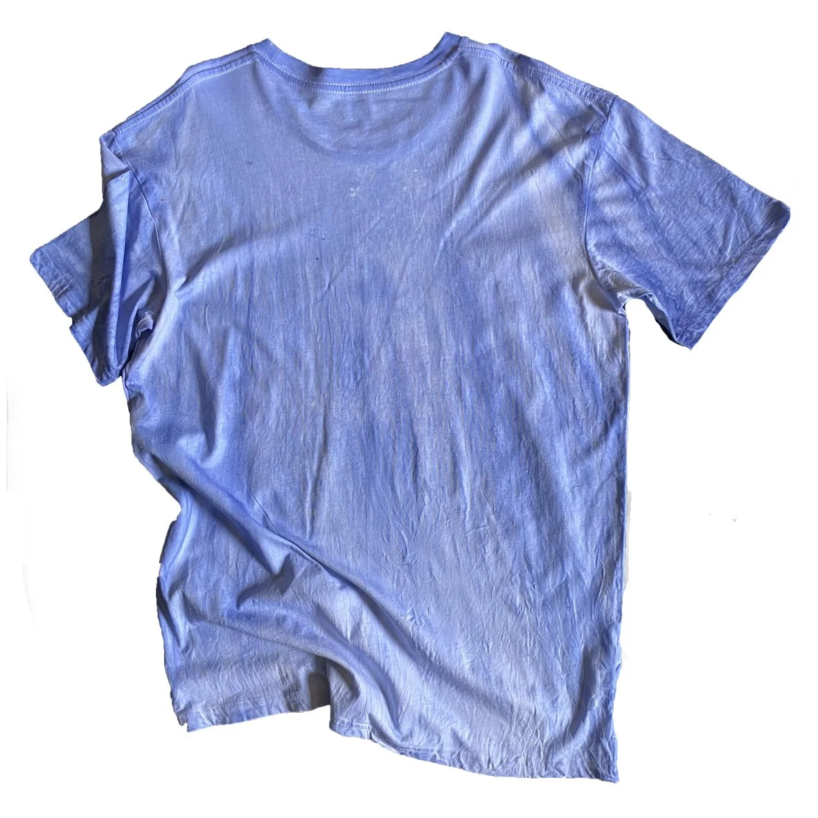 Back of a HOPONIT Australiana t shirt with a kangaroo illustration by N. Parker with a blue oxidised treatment.