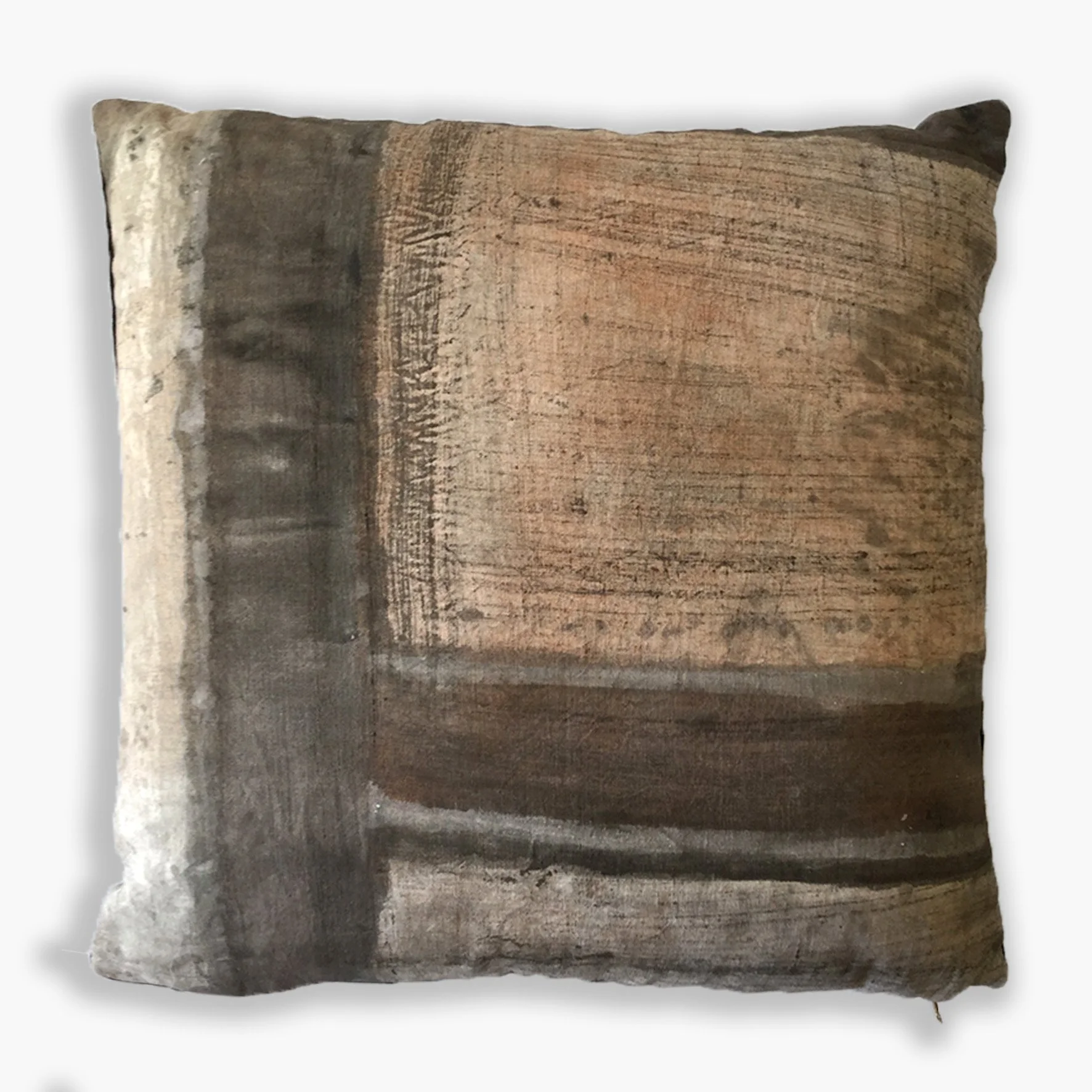 Mudcloth artist original cushion in earth tones from Hoponit Studio.