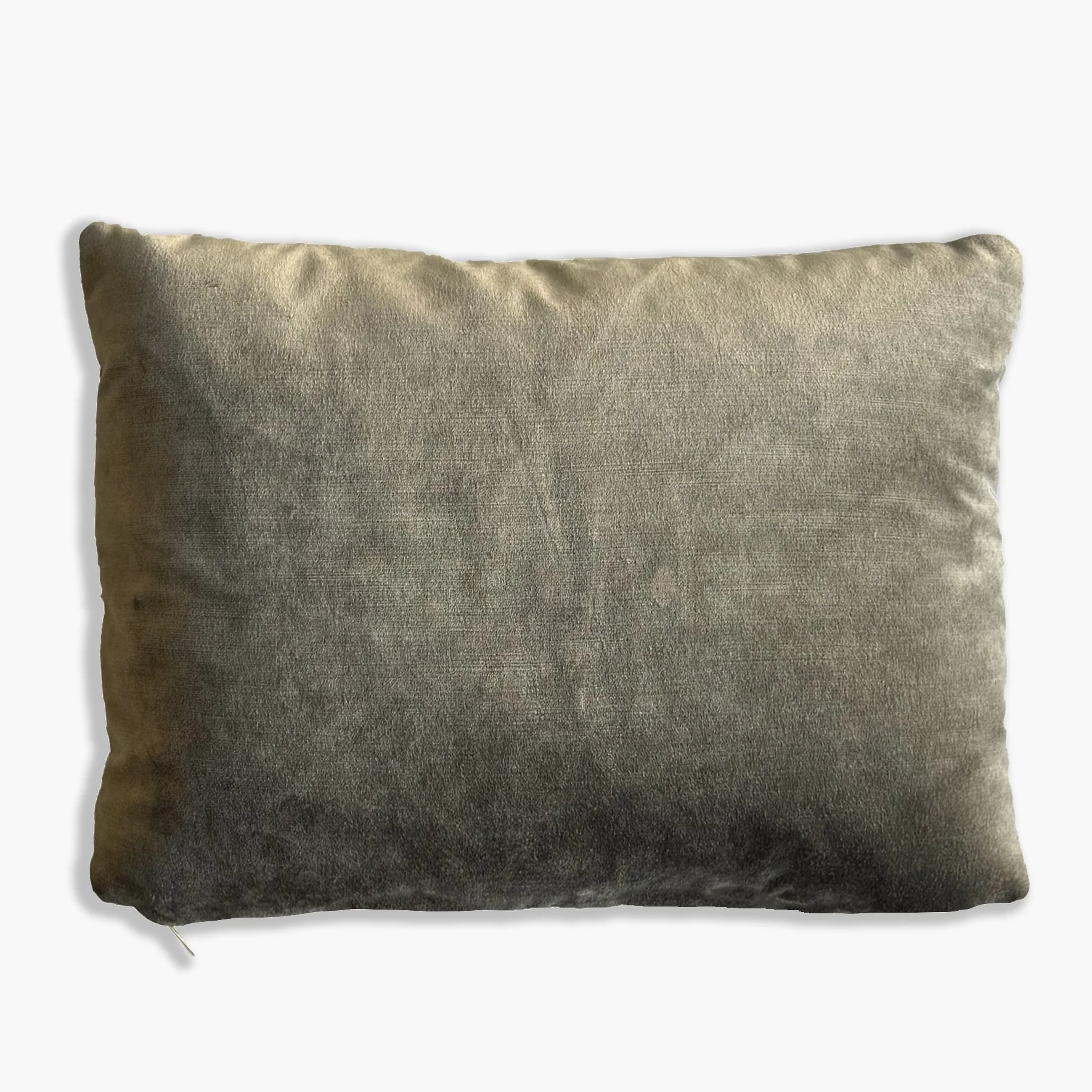 Champagne velvet plain back for artist-stripe cushion made by Hoponit studio.
