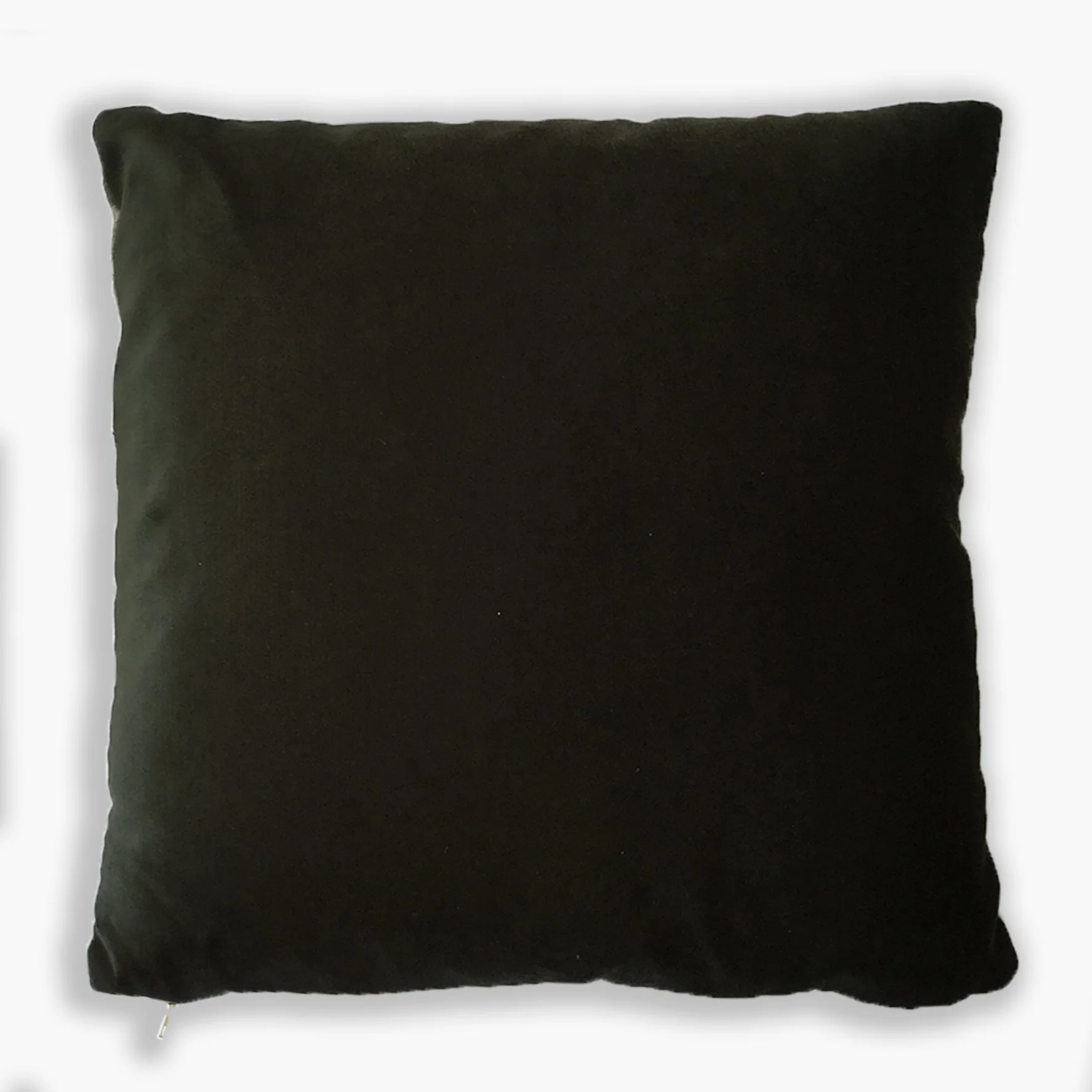 Dark charcoal velvet plain back for artist mudcloth cushion made by Hoponit studio.